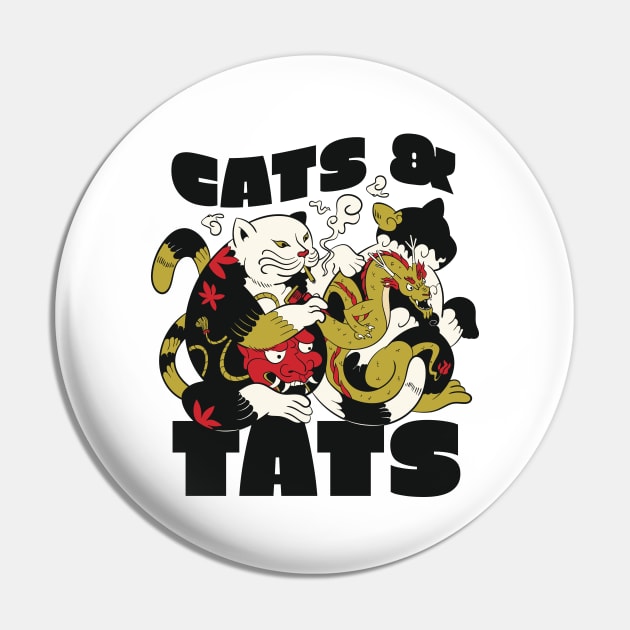 Cats And Tats P R t shirt Pin by LindenDesigns