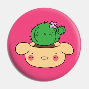 Cactus and Pig Planter Pin