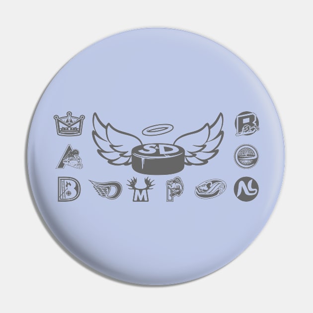 All Logos Greyscale Pin by SDCHT