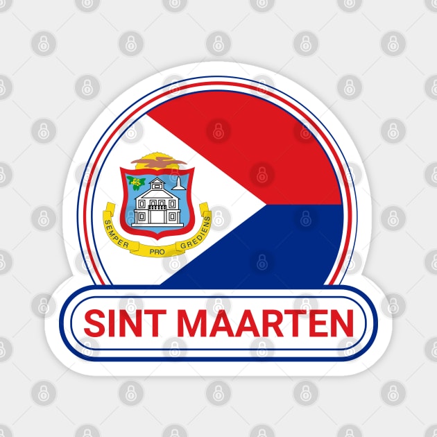 Sint Maarten Country Badge - Sint Maarten Flag Magnet by Yesteeyear