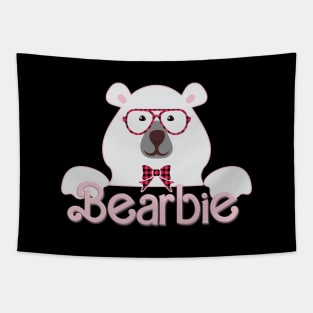 Bearbie Barbie Bear Cute Boy Fun Logo Pink Tapestry