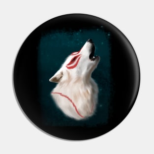 Okami Amaterasu howling portrait Pin