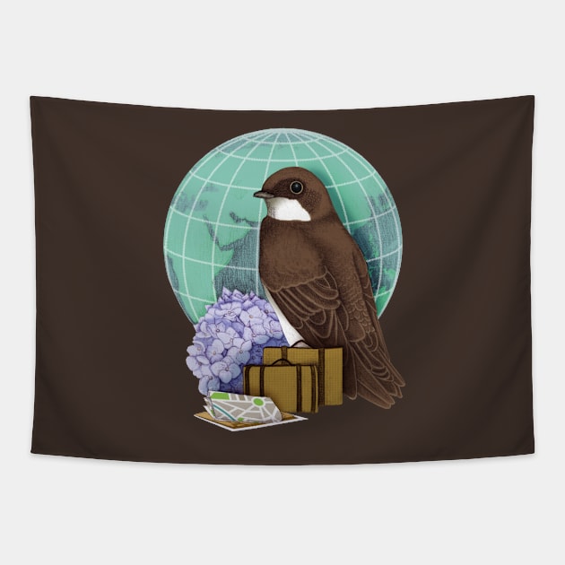 Little World Traveller Tapestry by Kris Efe