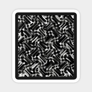 black and white line art work art abstract design Magnet