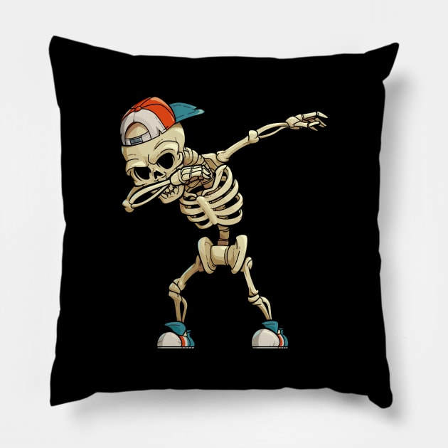 Dabbing Skeleton | Funny Halloween Ghost Costume T-Shirt T-Shirt Pillow by MerchMadness