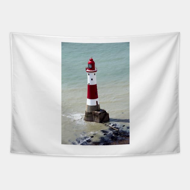 Beachy Head Lighthouse and the deep blue sea Tapestry by JohnDalkin