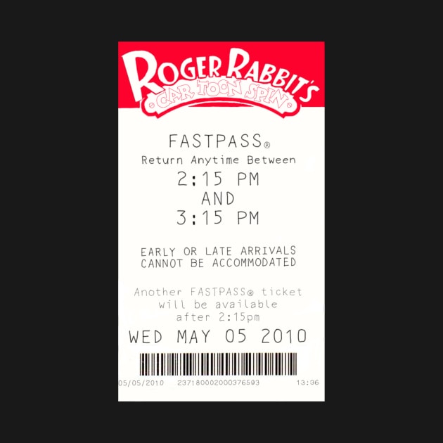 Roger Rabbit's Cartoon Spin Fast Pass by maliarosburg