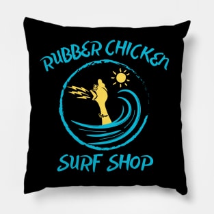 Visit the colorful Rubber Chicken Surf Shop Pillow