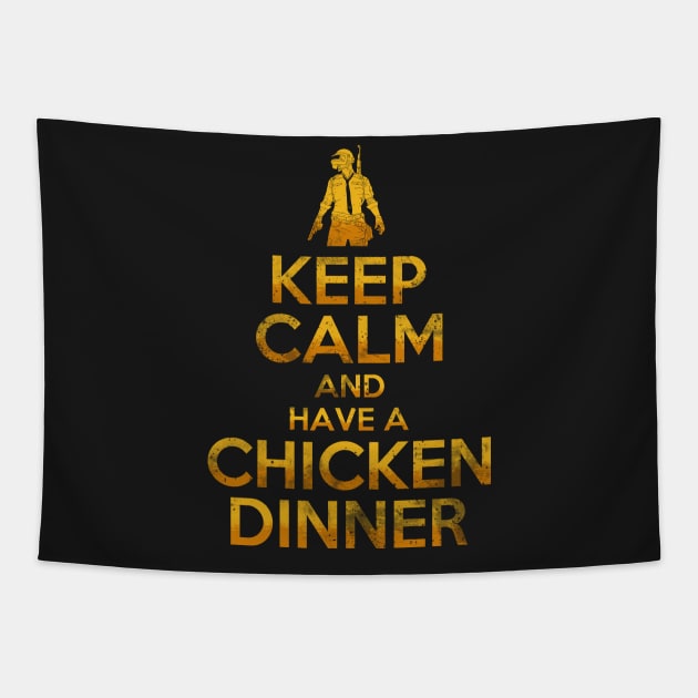 Keep calm and have a chicken dinner Tapestry by Bomdesignz