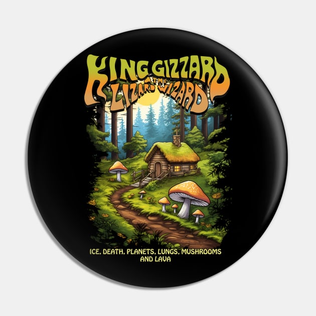King Gizzard & The Lizard Wizard - Fan made design Pin by Elemental Edge Studio