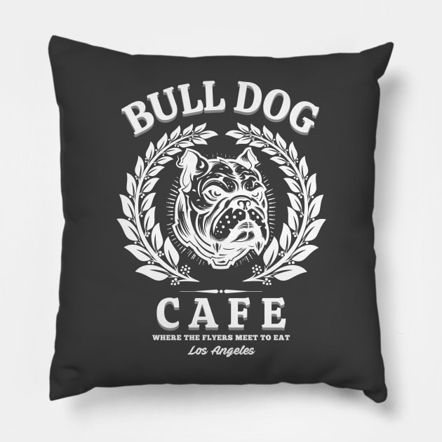 Bull Dog Cafe Original Aesthetic Tribute 〶 Pillow by Terahertz'Cloth