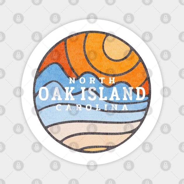 Oak Island, NC Summertime Vacationing Stained Glass Sunrise Magnet by Contentarama