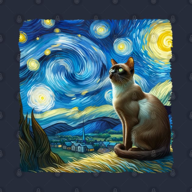 Burmese Starry Night Inspired - Artistic Cat by starry_night