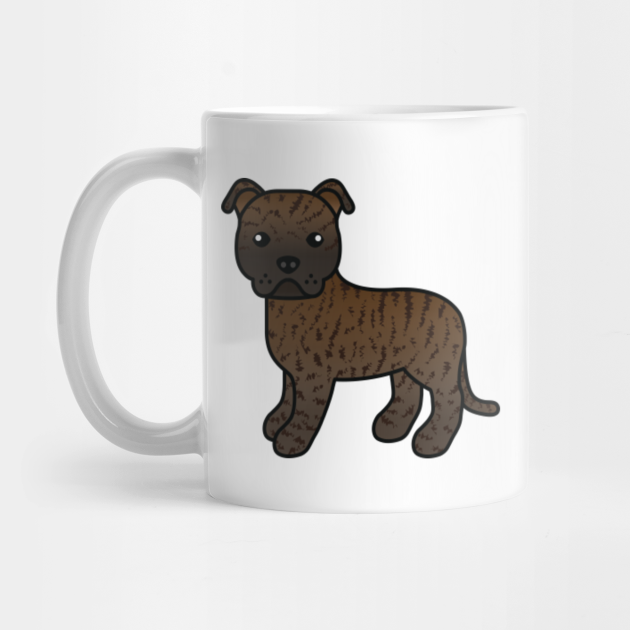 Brindle Staffordshire Bull Terrier Dog Cute Cartoon Illustration Staffordshire Bull Terrier Mug Teepublic
