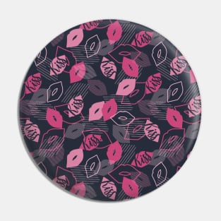 Pink Romantic Kiss Pattern Pin