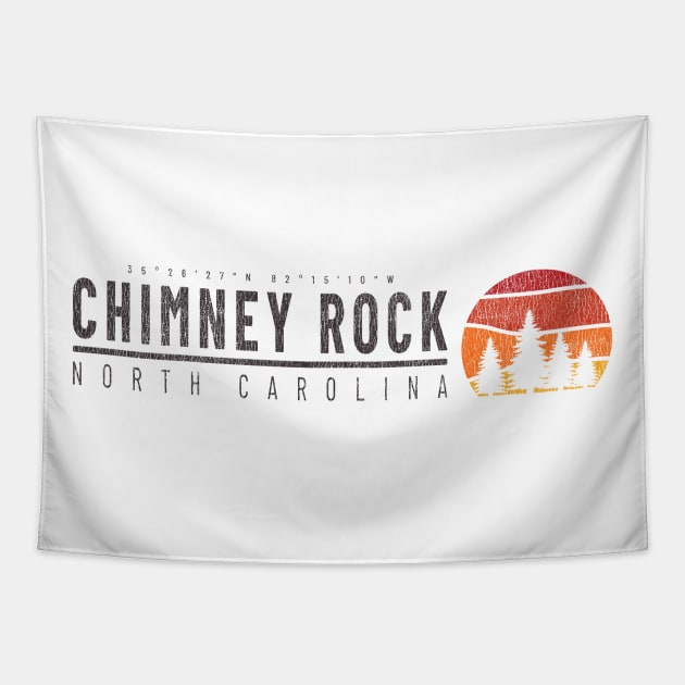 Visiting NC Mountain Cities Chimney Rock, NC Camping Tapestry by Contentarama