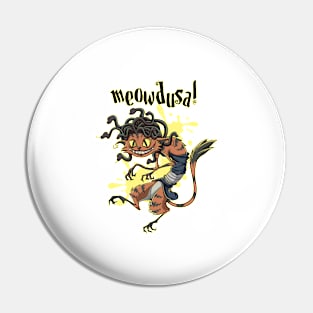 Medusa Gorgon Meowdusa Cat Pun Greek Mythology Cats Gift Pin