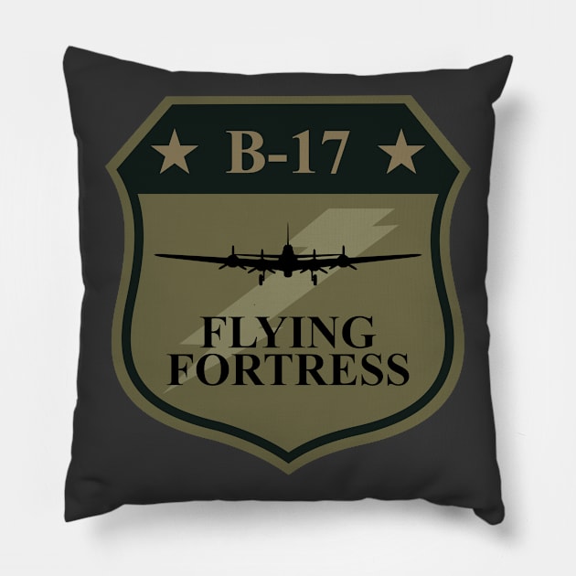 B-17 Flying Fortress Patch Pillow by Tailgunnerstudios