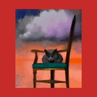 Cat on chair at sunset cat owner gifts T-Shirt