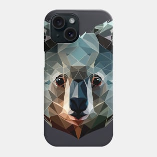 Triangle Koala - Abstract polygon animal face staring Phone Case