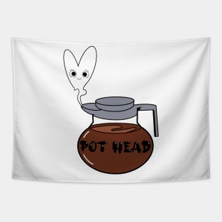 Coffee Pot Head Illustration Tapestry