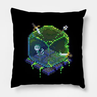 Dungeon Gelatinous Slime Cube 8 Bit Retro Pixel Art Pillow