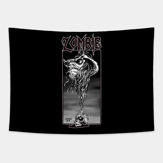 Rob Zombie Rises Tapestry by Biomek