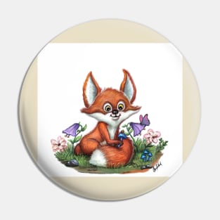 Little red fox Pin