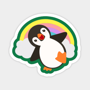 Cute Penguin Rainbow Magnet