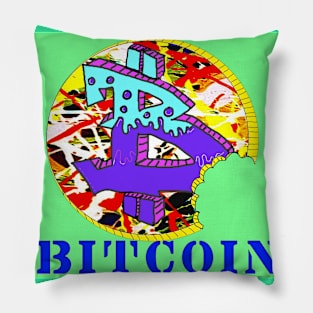 bitcoin graffiti sticker gamer Pillow