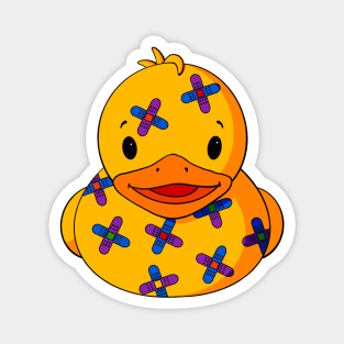 Bandaid Pattern Rubber Duck Magnet