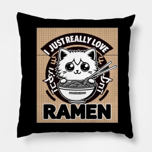 Kitten Ramen Bowl Delight Pillow