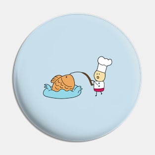 funny baker caught a giant fish bread Pin