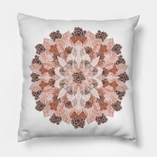 Crystals Succulents Mandala ORANGE Pillow