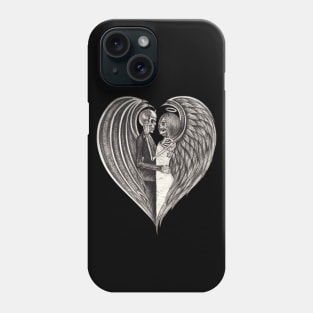 Angels and demons skeletons in love. Phone Case