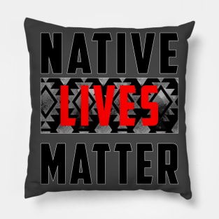 Native Lives Matter (Gray & Red) Pillow