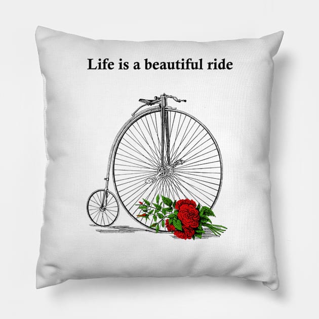 floral bicycle Pillow by ysmnlettering