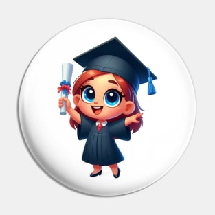 Cute Girl Graduation Pin