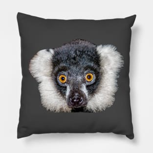 Black and White Lemur Pillow