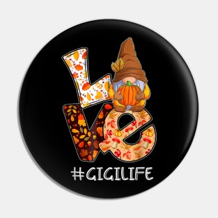 Love Gnome Gigi Autumn - Fall Gnome Pumpkin - Funny Thanksgiving Pin