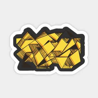 Geometric pattern triangles yellow Magnet