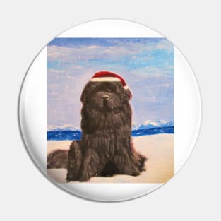 Christmas Newfoundlland Dog Pin