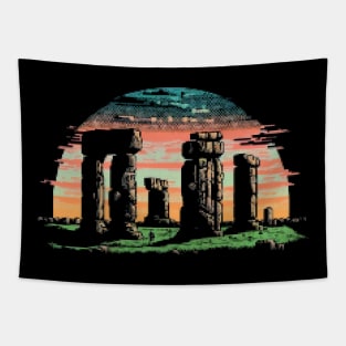 Stonehenge Pixel Art Tapestry