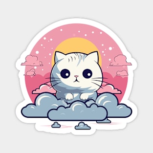 Cloudy Cute Cat Magnet