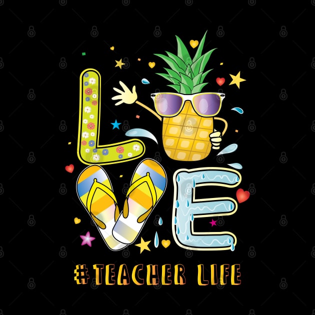 Teacher Life Pineapple Sunglasses Flip Flop by ArticArtac