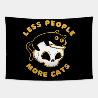 Less People More Cats Tapestry