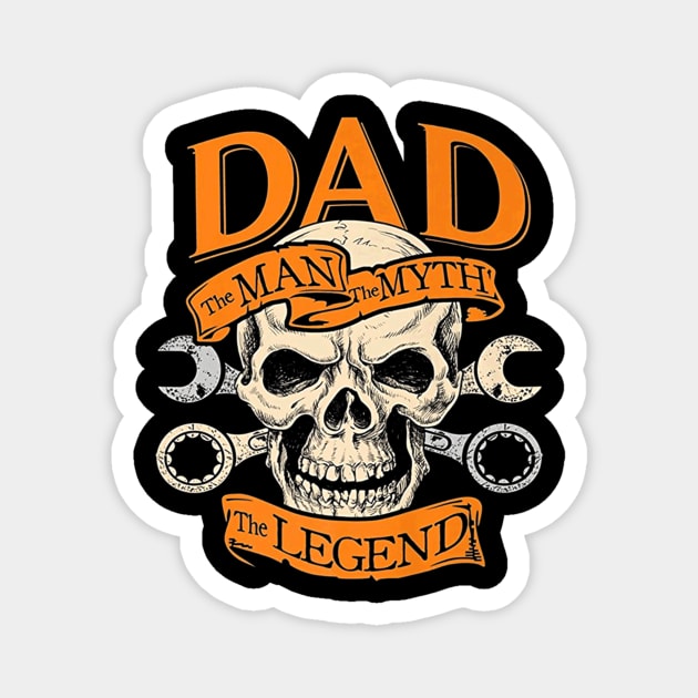 Mechanic Daddy Legend Fathers Day Magnet by Typewriter Lovecraft