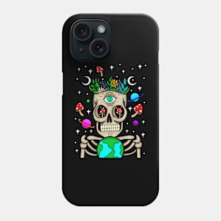 Trippy earth skully Phone Case