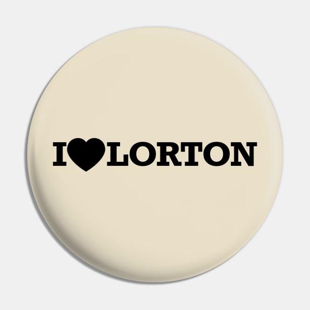 I Love Lorton - Black Pin by Swift Art