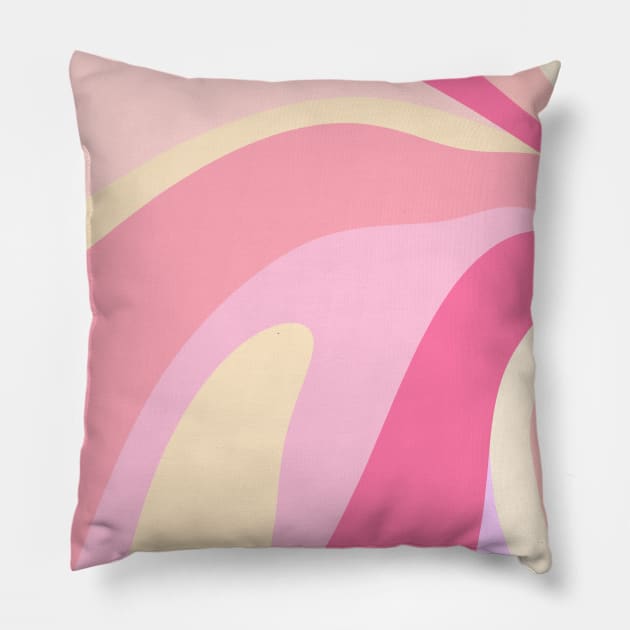 Pink Pastel Abstract Shapes Pillow by Trippycollage